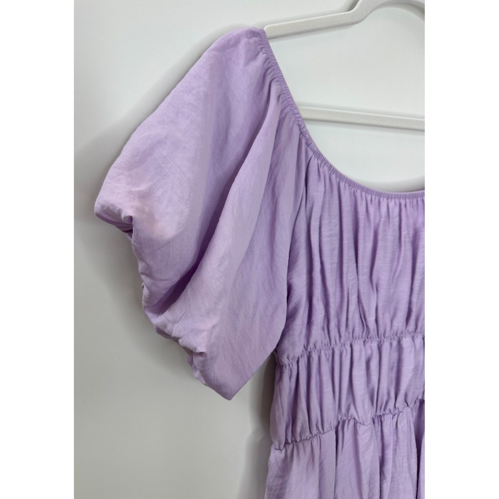 Molly Green Andrea Babydoll Dress Lavender Puff Sleeve Smocked Mini XS Coquette - Picture 3 of 16